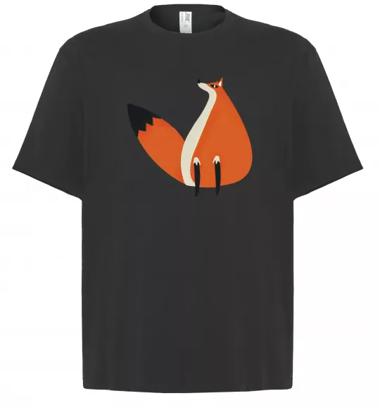 Футболка Оверсайз Кумедна лисиця Черный фото