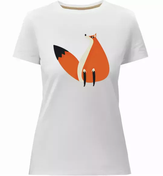 Жіноча преміум футболка Кумедна лисиця Білий фото