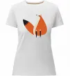 Жіноча преміум футболка Кумедна лисиця Білий фото