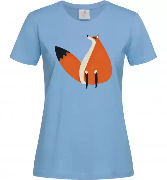 Женская футболка Кумедна лисиця Голубой фото