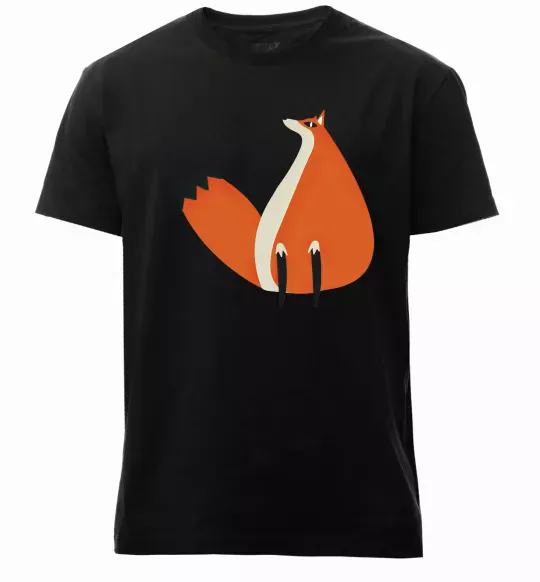 Чоловіча преміум футболка Кумедна лисиця Чорний фото