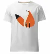 Чоловіча преміум футболка Кумедна лисиця Білий фото
