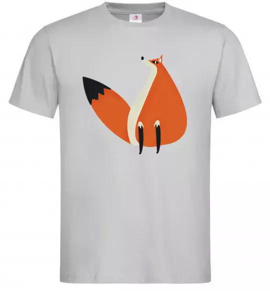 Чоловіча футболка Кумедна лисиця Сірий фото
