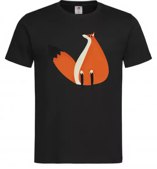 Чоловіча футболка Кумедна лисиця Чорний фото