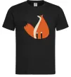 Чоловіча футболка Кумедна лисиця Чорний фото