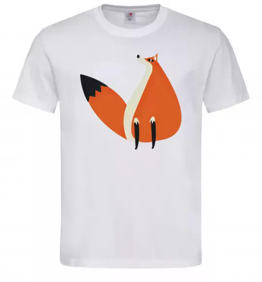 Чоловіча футболка Кумедна лисиця Білий фото