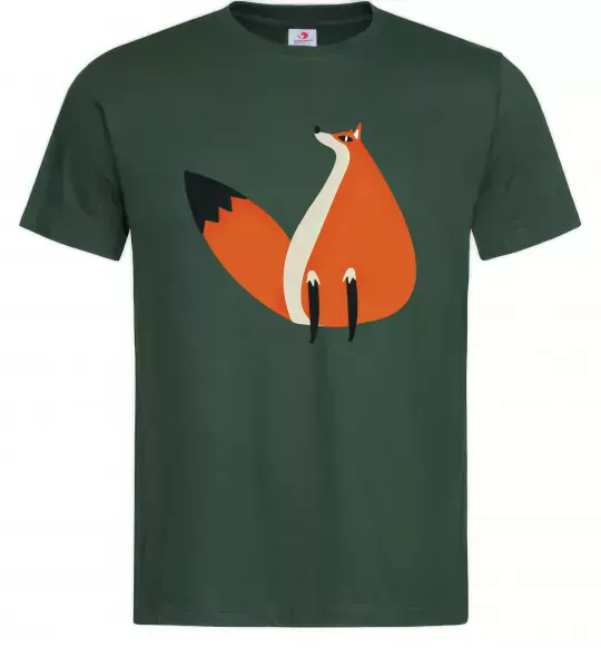Чоловіча футболка Кумедна лисиця Темно-зелений фото