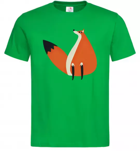 Чоловіча футболка Кумедна лисиця Зелений фото