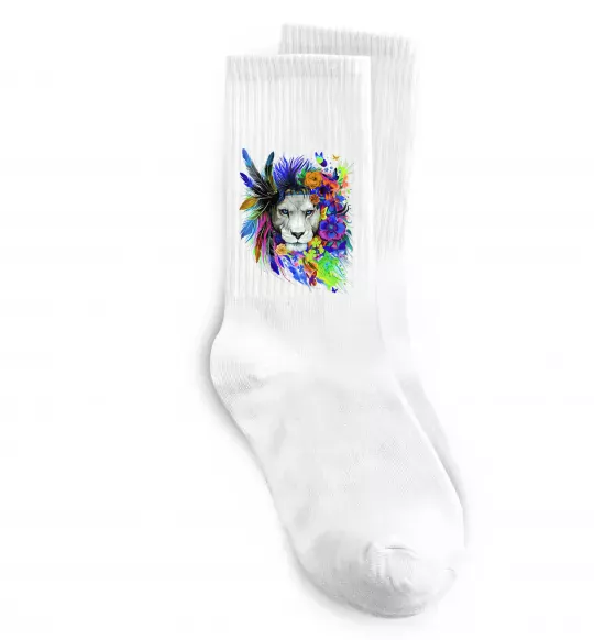 Носки Bright lion butterfly Белый фото