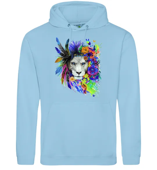 Женская толстовка (худи) Bright lion butterfly Голубой фото