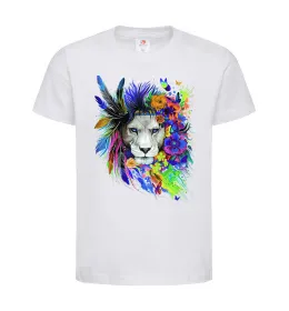 Детская футболка Bright lion butterfly Белый фото