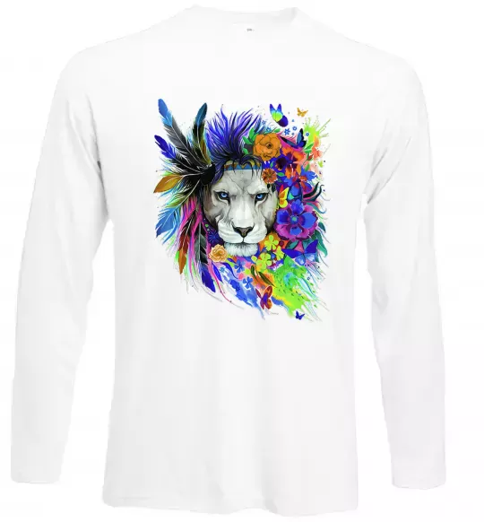 Лонгслив Bright lion butterfly Белый фото