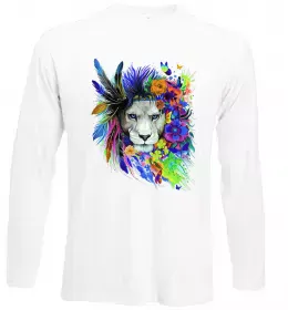 Лонгслив Лев ескіз Черный фото