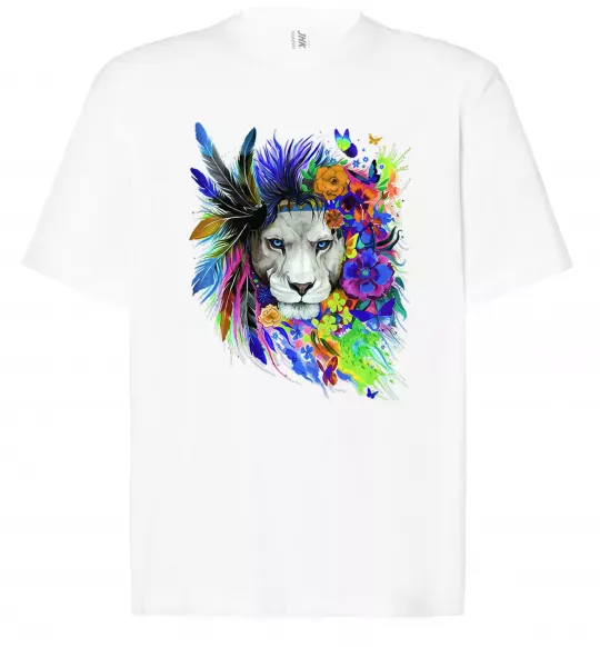 Футболка Оверсайз Bright lion butterfly Белый фото