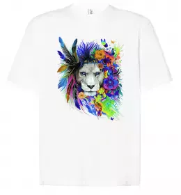 Футболка Оверсайз Лев ескіз Черный фото