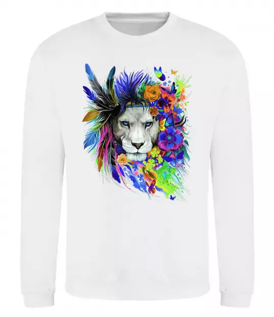 Світшот Bright lion butterfly Білий фото