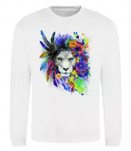 Свитшот Bright lion butterfly Белый фото