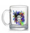 Чашка скляна Bright lion butterfly Прозорий фото