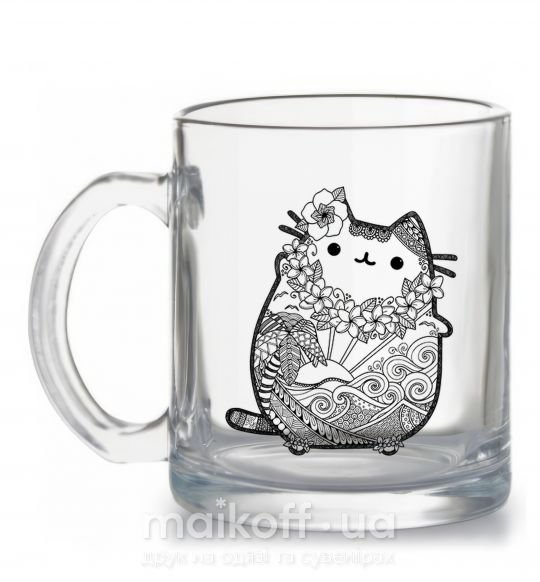 Чашка стеклянная Хинди котик 1 Прозрачный фото