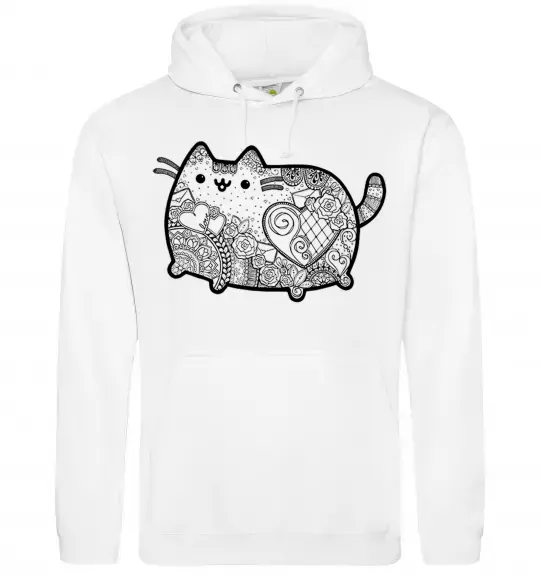 Чоловіча толстовка (худі) Хінді котик 2 Білий фото