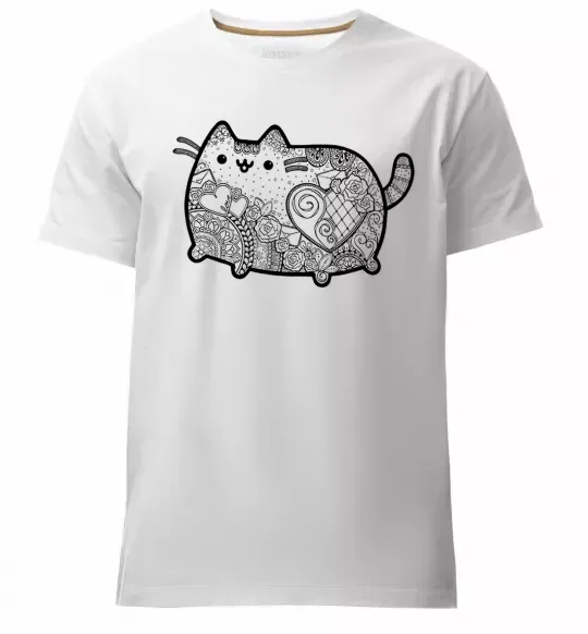 Чоловіча преміум футболка Хінді котик 2 Білий фото