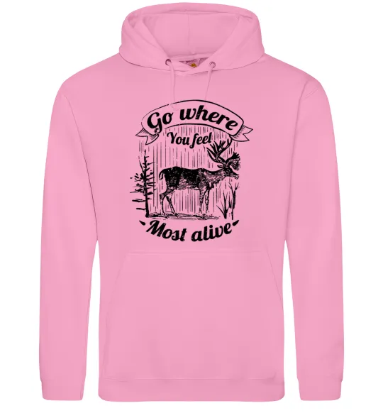 Женская толстовка (худи) Go where you feel most alive Розовый фото