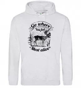 Жіноча толстовка (худі) Кумедний олень Сірий меланж фото