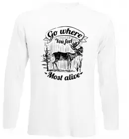 Лонгслів Олень малюнок Білий фото