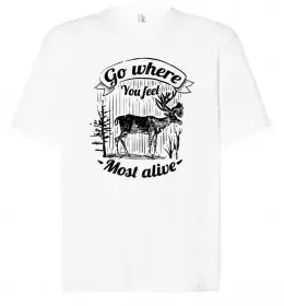 Футболка Оверсайз Кумедний олень Білий фото