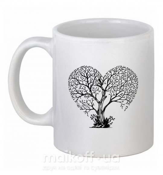 Чашка керамическая Tree heart Белый фото