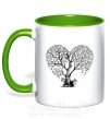Чашка з кольоровою ручкою Tree heart Зелений фото