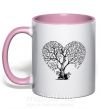 Чашка з кольоровою ручкою Tree heart Ніжно рожевий фото