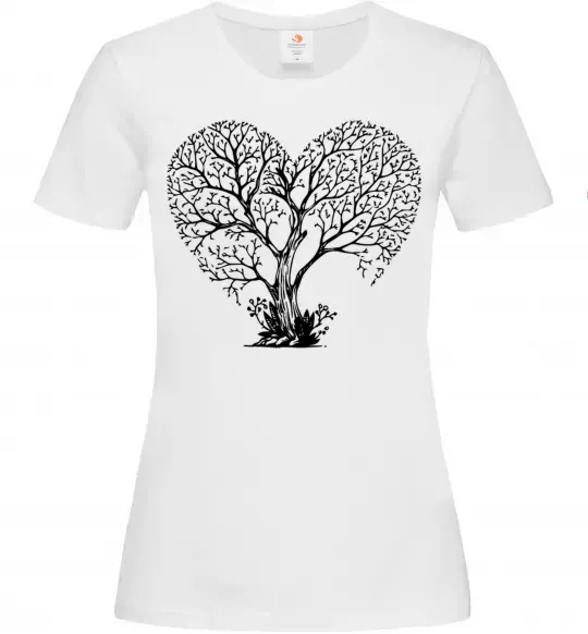 Женская футболка Tree heart Белый фото
