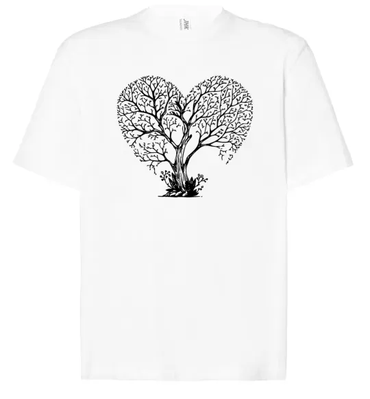 Футболка Оверсайз Tree heart Белый фото