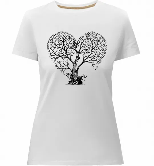 Жіноча преміум футболка Tree heart Білий фото