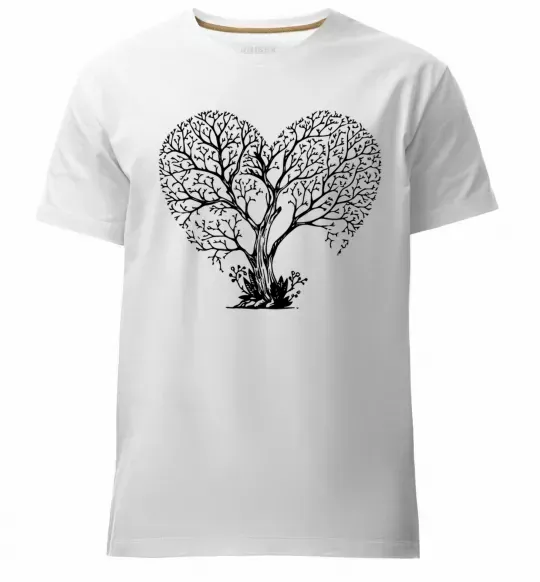 Мужская премиум футболка Tree heart Белый фото