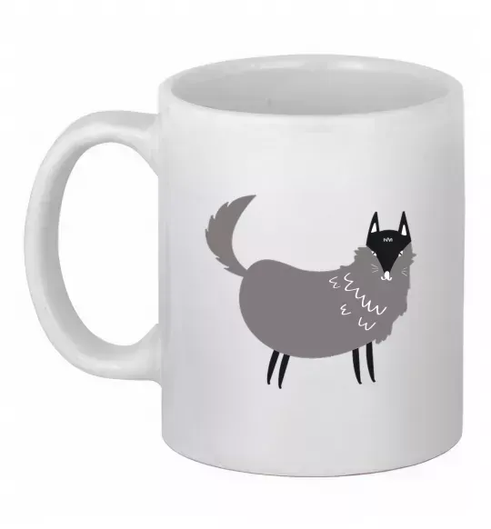 Чашка керамическая Смішний вовк Белый фото