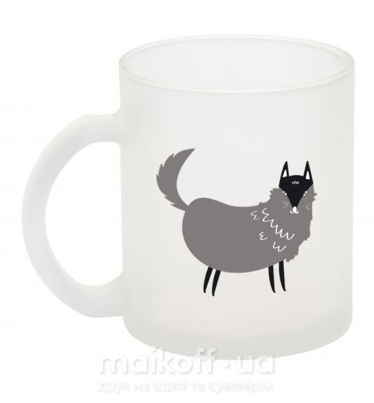 Чашка стеклянная Смешной волк Фроузен фото