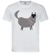 Чоловіча футболка Смішний вовк Білий фото