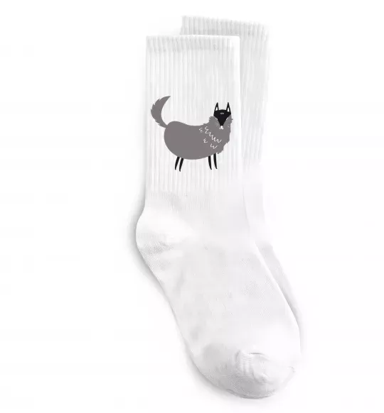 Носки Смішний вовк Белый фото