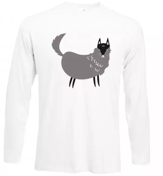 Лонгслив Смішний вовк Белый фото
