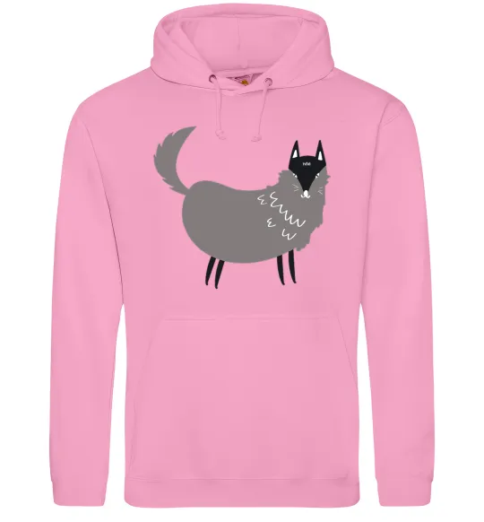 Чоловіча толстовка (худі) Смішний вовк Рожевий фото