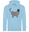 Чоловіча толстовка (худі) Смішний вовк Блакитний фото