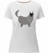 Женская премиум футболка Смішний вовк Белый фото