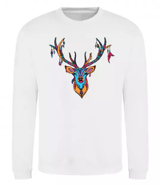 Світшот Олень бохо стиль Білий фото