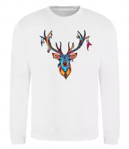 Світшот Олень бохо стиль Білий фото