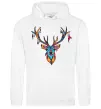 Чоловіча толстовка (худі) Олень бохо стиль Білий фото