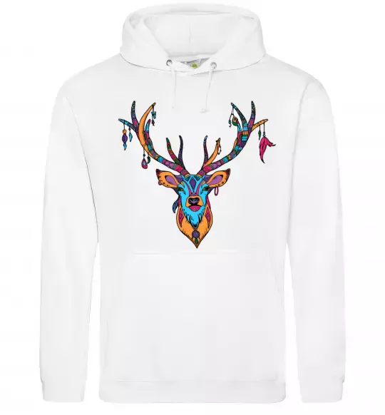 Жіноча толстовка (худі) Олень бохо стиль Білий фото