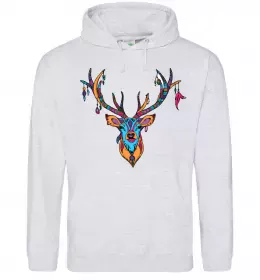 Жіноча толстовка (худі) Кумедний олень Сірий меланж фото