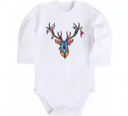 Дитячий бодік Олень бохо стиль Білий фото